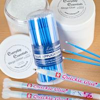 Mega Glitter Tub with Pack of 3 Quickie Glue Pens, Mega Glue Tub and Blue Applicators 407371