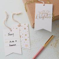 Merry Christmas Gift Tags - Gold