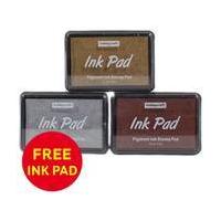Metallic Pigment Ink Pads 3 Pack 10 x 7 cm
