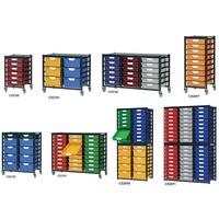 metal racks with 2 s 8 d type plastic trays 1910h 750w