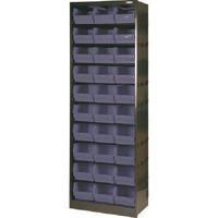 metal bin cupboard with 30 polypropylene bins dark grey black 371834