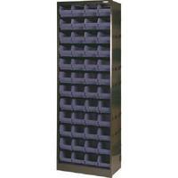 metal bin cupboard with 48 polypropylene bins dark grey black 371835