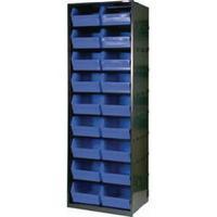 Metal Bin Cupboard With 18 Polypropylene Bins Dark Grey Black 371832