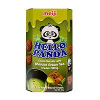 meiji hello panda matcha green tea cream biscuits singaporean