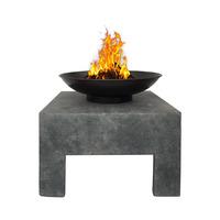 metal fire bowl with square stand