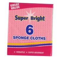 Mega Value Superbright 6 Pack Sponge Cloths