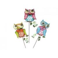 Metal Owl Garden Stake Decoration Assorted Colours