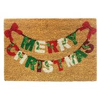Merry Christmas Swag Coir Doormat by Gardman
