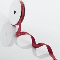 Merry Christmas Ribbon 10mm x 4m Glitter Red