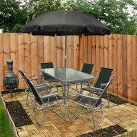 Metal and Textoline 8 Piece Garden Furniture Set by Kingfisher