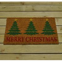 Merry Christmas Trees Coir Doormat by Gardman