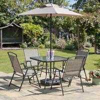 Metal and Textoline 7 Piece Oasis Garden Furniture Set by Transcon