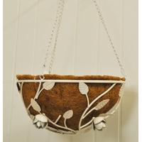 Metal English Rose Hanging Basket in Cream (35cm) by Gardman
