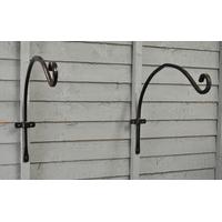 metal blacksmith curved hanging basket brackets set of 2 by gardman