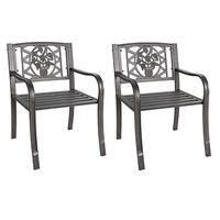 Metal Garden Armchairs, Pair, Metal