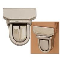 Medium Nickel Plated Tuck Lock Bag Clasp