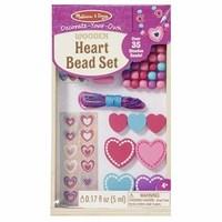 Melissa &amp; Doug Decorate-Your-Own Wooden Heart Bead Set