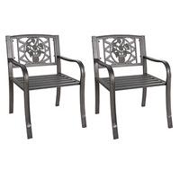 Metal Garden Armchairs, Pair