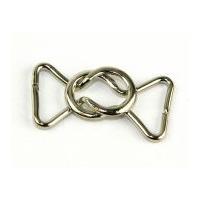 metal interlocking bell clasp fastener silver