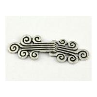 Metal Scroll Clasp Fastener Silver