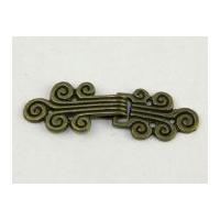 Metal Scroll Clasp Fastener Antique Gold