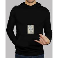 Men, hoodie, black