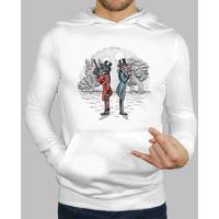 Men, hoodie, white