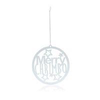 Metal Silver Merry Chrimbo Tree Decoration
