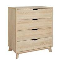 Metcalfe Oak Effect 4 Drawer Chest (H)912mm (W)792mm