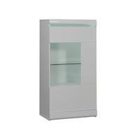 Merida Display Cabinet In White Lacquer With 1 Door And LEDs