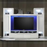 Melody LCD TV Stand In High Gloss White With LED Lighting