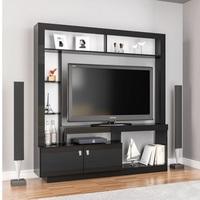 Melrose Modern Entertainment Unit In Black With 2 Doors