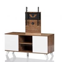 Merlin Cantilever TV Stand In Oak And White With 2 Doors