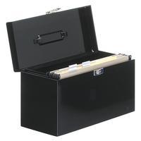 metal home file box a4foolscap black for suspension files