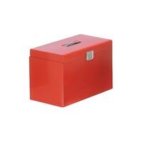 metal home file box a4foolscap red for suspension files