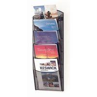 MESH WALL MOUNTED LEAFLET DISPENSER - BLACK WXDXH: 260 X 95 X 718