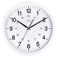 metro 355mm white red 24hr track wall clock