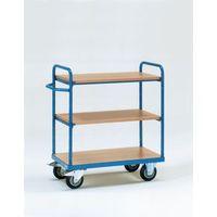 MELAMINE SHELVED TROLLEY 1100MM HIGH WITH 3 x 800MM DEEP SHELVES