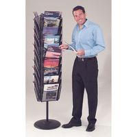 MESH CAROUSEL LEAFLET DISPENSER - BLACK WXDXH: 40 X 30 X 1651