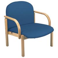 metroplan lola reception chair 760x630x545mm with arms blue