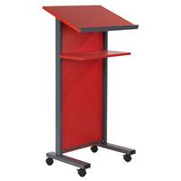 metroplan coloured panel front lectern 1200x600x450mm red