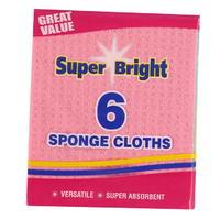 Mega Value Superbright 6 Pack Sponge Cloths
