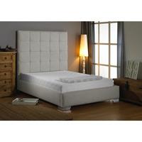 Mento Fabric Upholstered Double Bed in Silver Bed Frame only