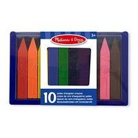 Melissa & Doug Jumbo Triangular Crayons - 10-pack, Non-roll, Flip-top Case