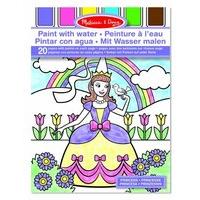 Melissa & Doug Paint With Water - Princess, 20 Perforated Pages With Spillproof