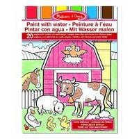 Melissa & Doug Paint With Water - Farm Animals, 20 Perforated Pages, Spillproof