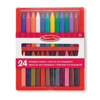Melissa & Doug Triangular Crayons - 24-pack In Flip-top Case, Non-roll