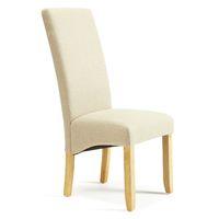 Merton Fabric Dining Chair Stone Oak Legs