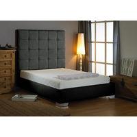 Mento Fabric Divan Bed and Mattress Set Charcoal Chenille Fabric Double 4ft 6