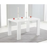 metz 120cm white high gloss dining table